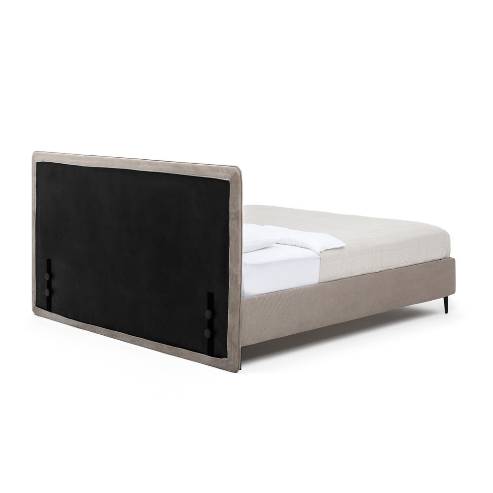 Čalouněná dvoulůžková postel taupe s roštem 180x200 cm Noira Slim – Bonami Selection - Obrázek 2