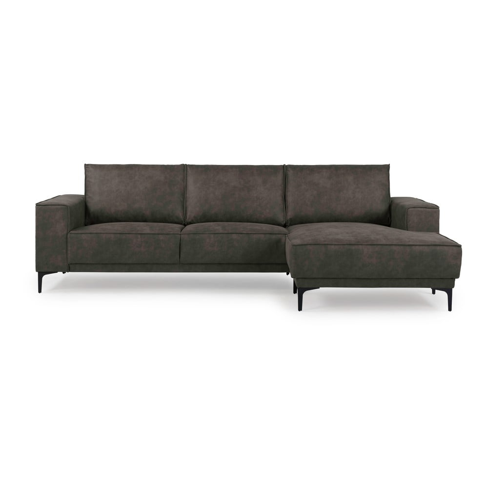 Antracitová rohová pohovka z imitace kůže (pravý roh) Copenhagen – Scandic Antracitová rohová pohovka z imitace kůže (pravý roh) Copenhagen – Scandic