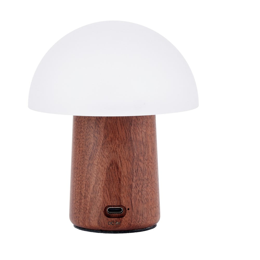 Bílá/v tmavě přírodní barvě LED stolní lampa (výška 12,5 cm) Alice Mushroom – Gingko Bílá/v tmavě přírodní barvě LED stolní lampa (výška 12,5 cm) Alice Mushroom – Gingko