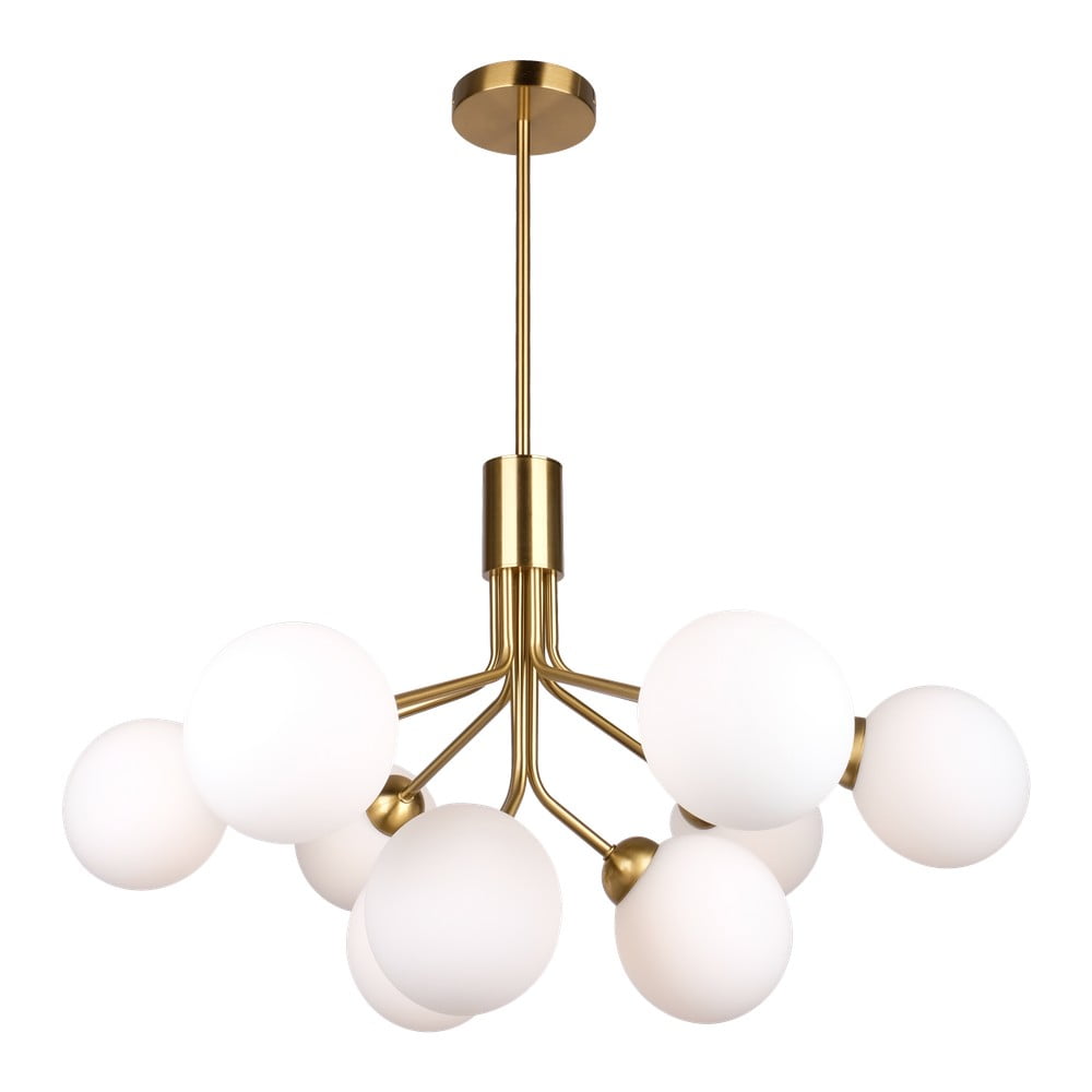 Závěsné svítidlo v bílo-zlaté barvě SULION Musa, výška 102 cm Závěsné svítidlo v bílo-zlaté barvě SULION Musa, výška 102 cm