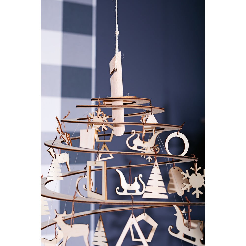 Sada 10 dřevěných vánočních dekorací Spira Medium - Obrázek 2