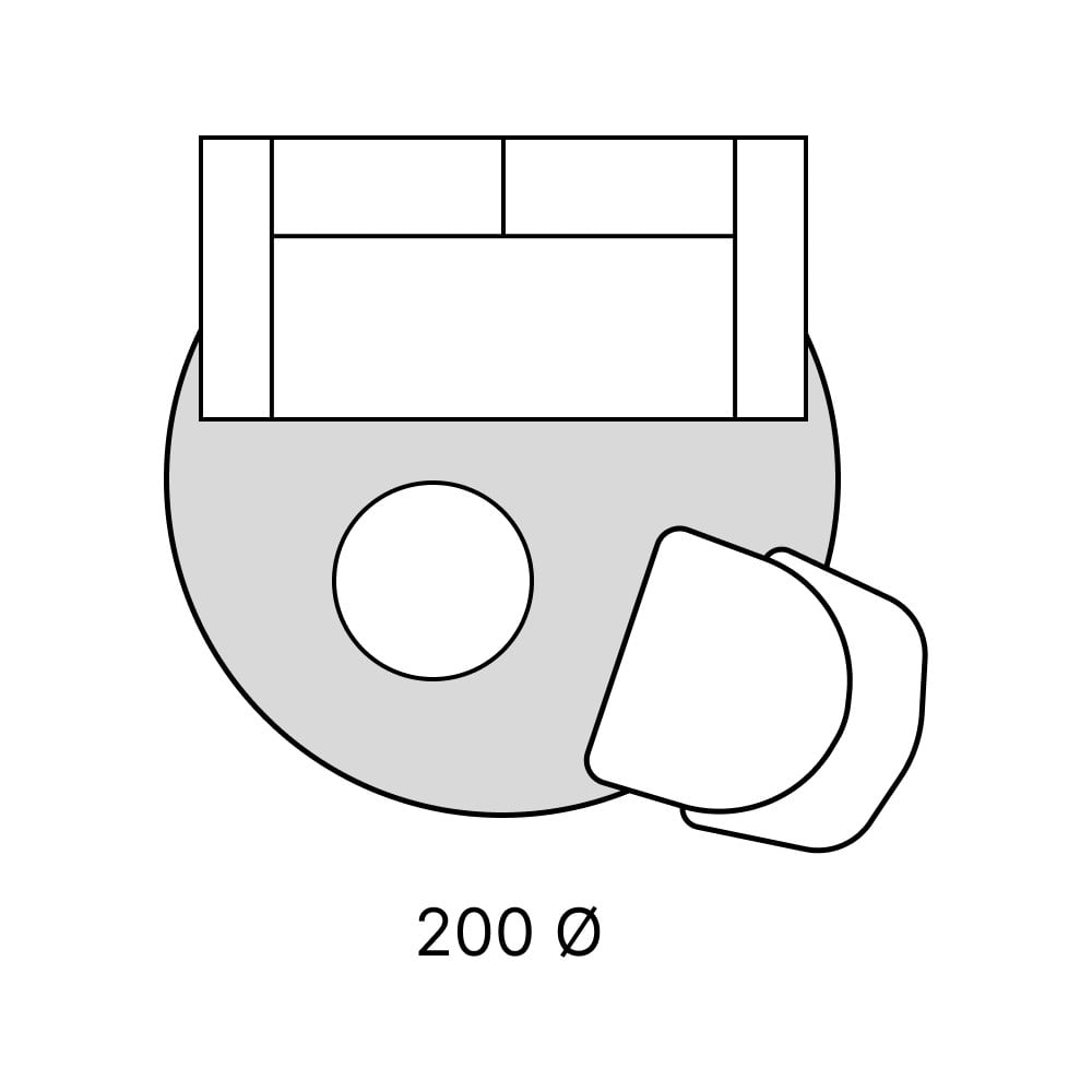 Černý venkovní koberec Floorita Tatami, ø 200 cm - Obrázek 2