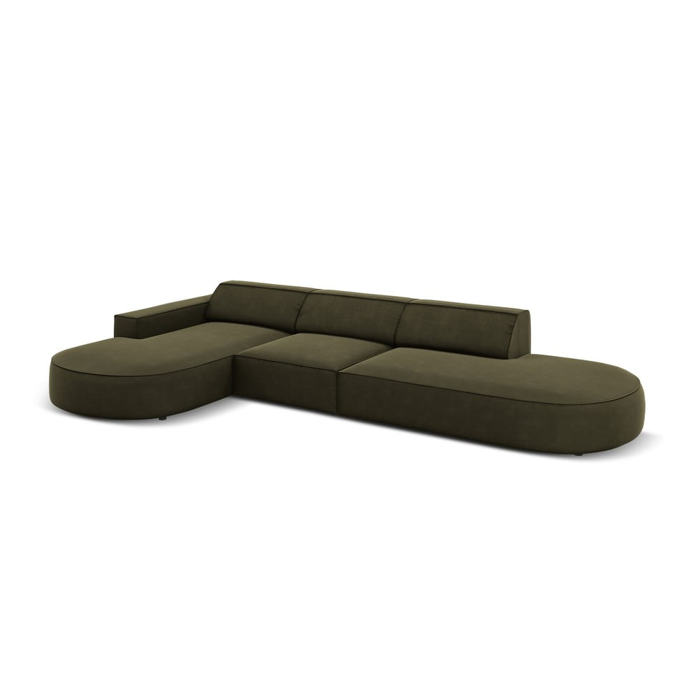 Zelená sametová rohová pohovka (levý roh) Jodie - Micadoni Home - Obrázek 2