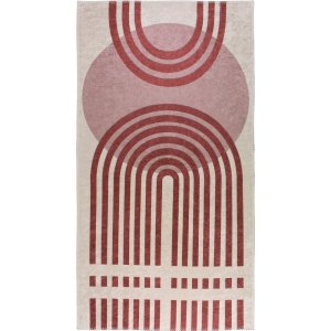 Červeno-bílý pratelný koberec 80×150 cm – Vitaus