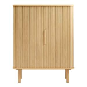 Skříňka v dekoru dubu s posuvnými dveřmi v přírodní barvě 113×90 cm Cavo – Unique Furniture