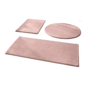 Růžové koupelnové předložky v sadě 3 ks 50×90 cm – Mila Home