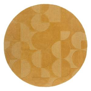 Žlutý vlněný kulatý koberec ø 160 cm Gigi – Flair Rugs
