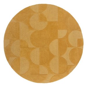 Žlutý vlněný kulatý koberec ø 160 cm Gigi – Flair Rugs