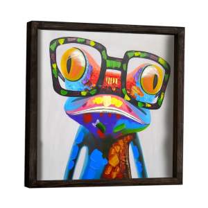 Dekorativní zarámovaný obraz Frog, 34 x 34 cm