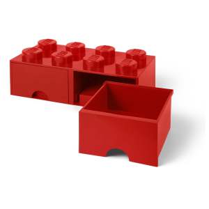 Červený úložný box se dvěma šuplíky LEGO®