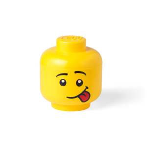 Žlutý úložný box ve tvaru hlavy LEGO® Silly, ⌀ 16,3 cm