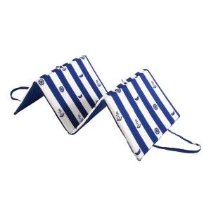 Bílo-modrý zahradní podsedák na lehátko 49×137 cm Stripes – B.E.S.