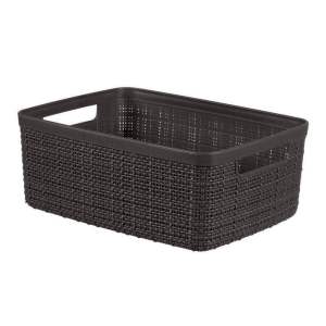 Tmavě šedý úložný košík Curver Jute, 5 l