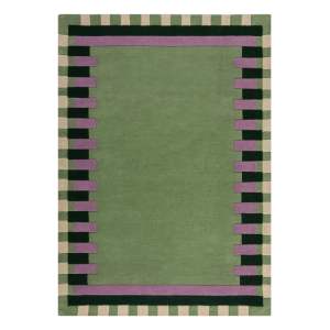 Zeleno-fialový ručně tkaný vlněný koberec 160×230 cm Kai Wool Border – Flair Rugs