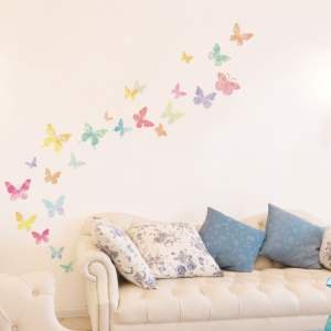 Sada 24 samolepek Ambiance Artistic Butterflies