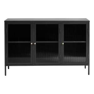 Černá kovová vitrína 132×85 cm Bronco – Unique Furniture