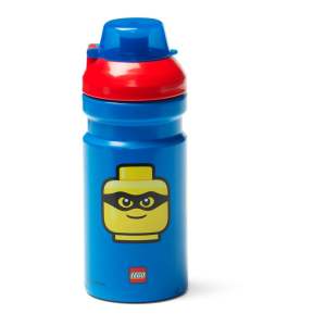 Modrá lahev na vodu s červeným víčkem LEGO® Iconic, 390 ml