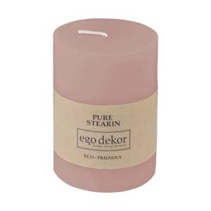 Pudrově růžová svíčka Eco candles by Ego dekor Friendly, doba hoření 37 h