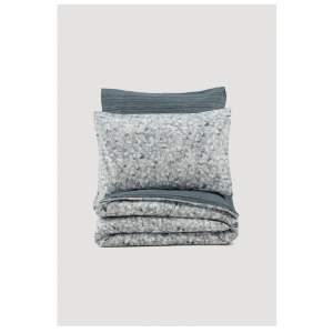 Prodloužené bílo-šedé povlečení na dvoulůžko z bavlny Renforcé 260×220 cm Molly – Mijolnir