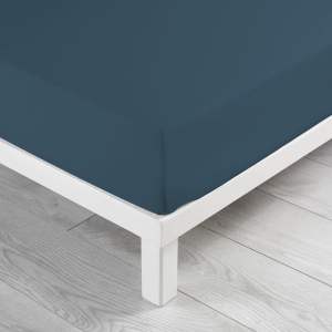 Tmavě modré napínací bavlněné prostěradlo 160×200 cm Lina – douceur d’intérieur