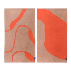 Oranžové/světle hnědé ručníky v sadě 2 ks z Bio bavlny 50×90 cm Nova Arte – Mette Ditmer Denmark
