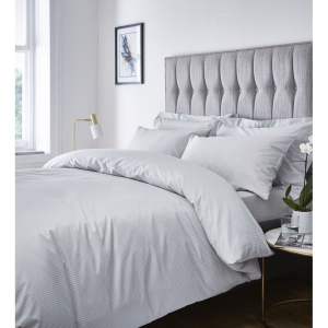 Šedé povlečení na dvoulůžko 200×200 cm Satin Stripe – Catherine Lansfield
