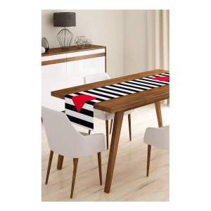Běhoun na stůl 45×140 cm Black Stripes – Minimalist Cushion Covers