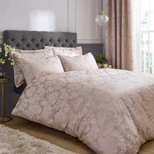 Béžové damaškové povlečení na jednolůžko 135×200 cm Damask Jacquard – Catherine Lansfield