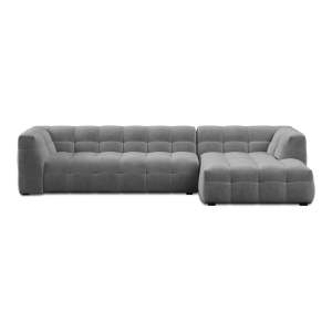 Šedá sametová rohová pohovka Windsor & Co Sofas Vesta, pravý roh