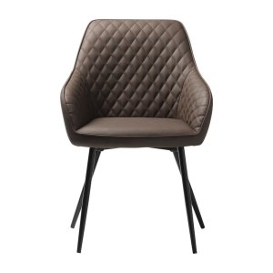 Hnědá jídelní židle z imitace kůže Milton – Unique Furniture