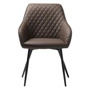 Hnědá jídelní židle z imitace kůže Milton – Unique Furniture