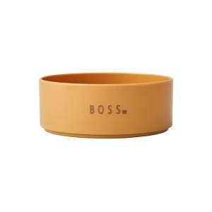 Hořčicově žlutá dětská miska Design Letters Mini Boss, ø 11 cm