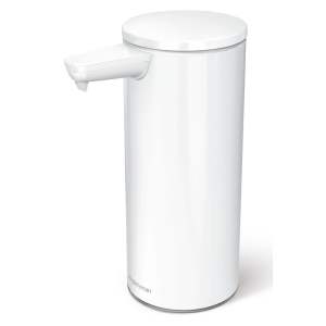 Bílý bezdotykový kovový dávkovač mýdla 266 ml – simplehuman
