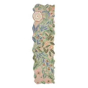 Zelený ručně tkaný vlněný běhoun 60×230 cm Bryony Shaped Floral – Flair Rugs