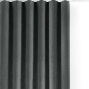 Tmavě šedý sametový dimout závěs 200×250 cm Velto – Filumi