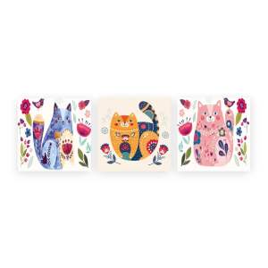 Dětské obrázky v sadě 3 ks 30×30 cm Cats – Wallity