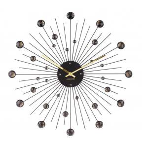 Nástěnné hodiny z krystalů černé barvy Karlsson Sunburst