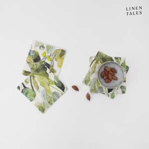 Zelené látkové podtácky v sadě 4 ks Lotus – Linen Tales