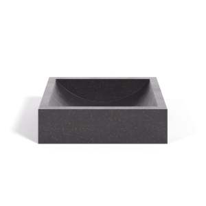 Černé umyvadlo z terrazzo Kave Home Sunday, 40 x 45 cm