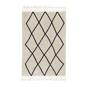 Krémový pratelný ručně tkaný bavlněný koberec 140×200 cm Bereber Beige – Lorena Canals