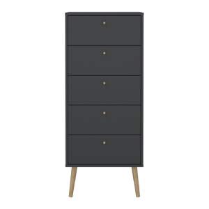 Antracitová vysoká komoda 50×120 cm Bodo – Tvilum