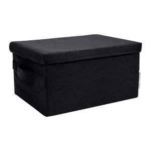 Černý látkový úložný box s víkem 35x19x26 cm Soft Storage – Bigso Box of Sweden