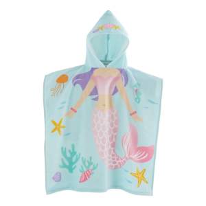 Světle modré bavlněné dětské pončo Mermaid – Catherine Lansfield
