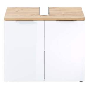 Bílá skříňka pod umyvadlo v dekoru dubu 70×58 cm Pescara – Germania