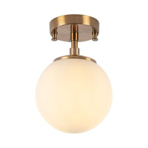 Stropní svítidlo v bílé a bronzové barvě se skleněným stínidlem ø 15 cm Atmaca – Opviq lights