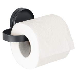 Černý držák na toaletní papír Wenko Static-Loc® Pavia
