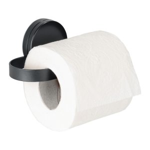 Černý držák na toaletní papír Wenko Static-Loc® Pavia