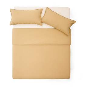 Prodloužené povlečení na dvoulůžko z bavlněného perkálu v hořčicové barvě 240×220 cm Sifinia – Kave Home