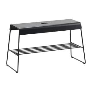 Černý kovový botník s lavicí A-Bench – Zone