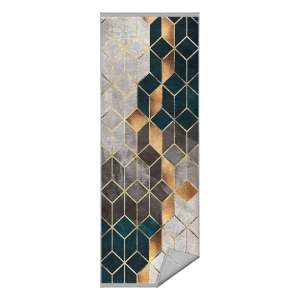 Bílo-petrolejový pratelný koberec běhoun 80×200 cm – Mila Home